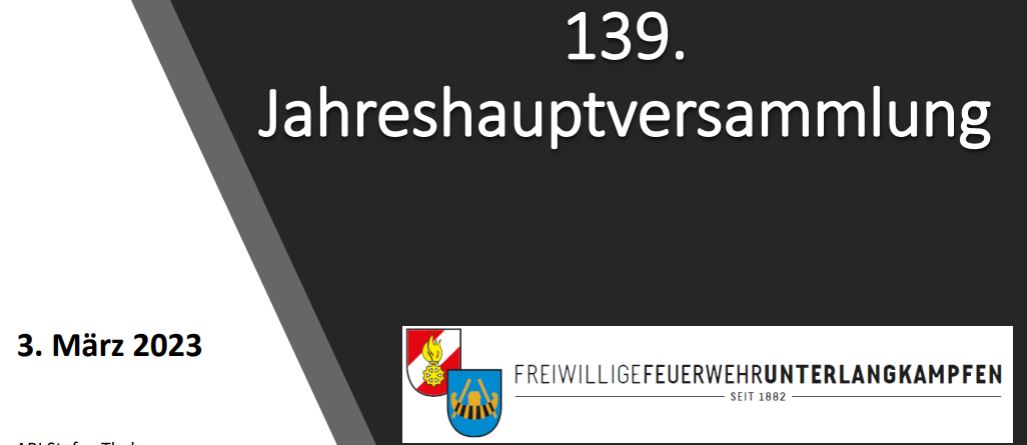 139. Jahreshauptversammlung der FF Unterlangkampfen 03.03.2023
